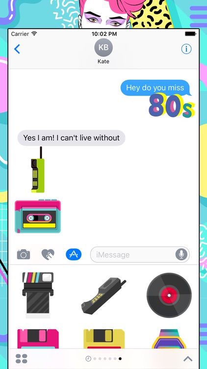 80s Emoji Retro Flashback Stickers for iMessage
