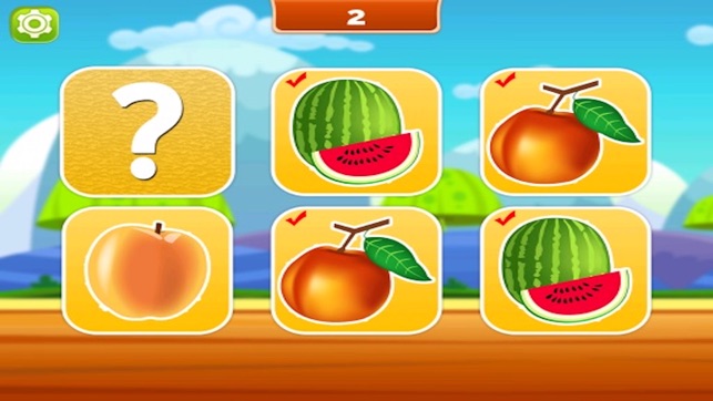 Matching Pairs Fruits-Flashcard Game For