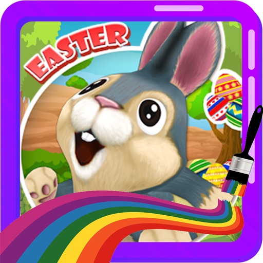 Easter Bunny Coloring Pages Funny Drawings Games Icon