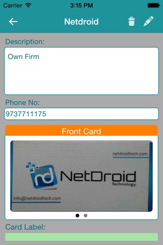 Business Card vault screenshot 2