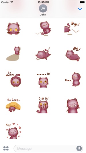 Violet Kitten for iMessage by AMSTICKERS(圖2)-速報App