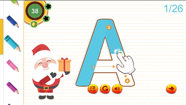 Santa ABC Tracing Alphabet Learning Toddler Kids(圖1)-速報App