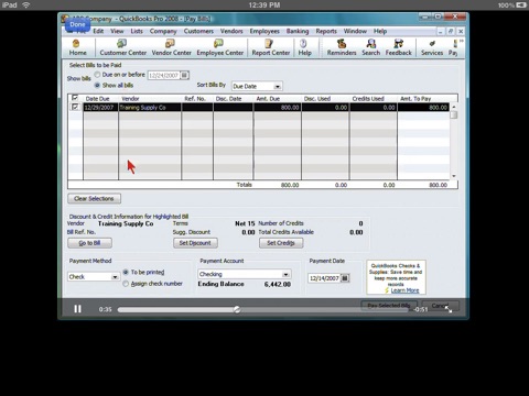 Video Training for Quickbooks 2008 HD screenshot 3