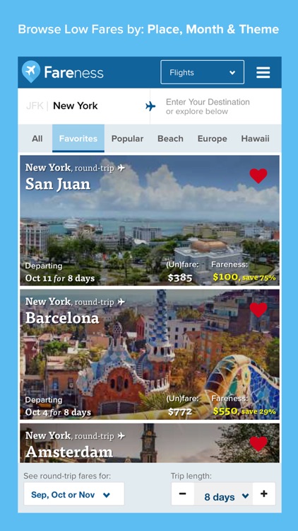 Fareness - When & Where? Browse & Book Flights