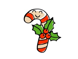 No Christmas collection of stickers would be complete without a variety of candy canes to hang on your friends and family's text messages