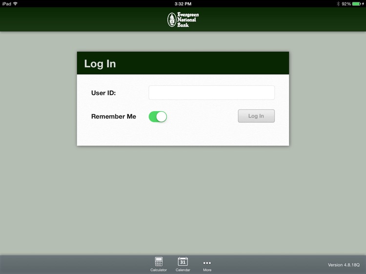 Evergreen National Bank Mobile for iPad