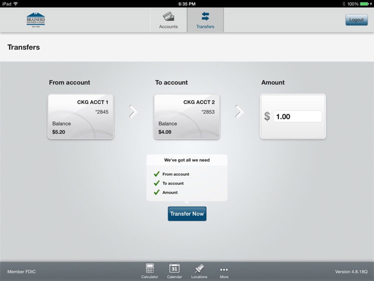 Brainerd Savings & Loan Mobile Banking for iPad screenshot-3