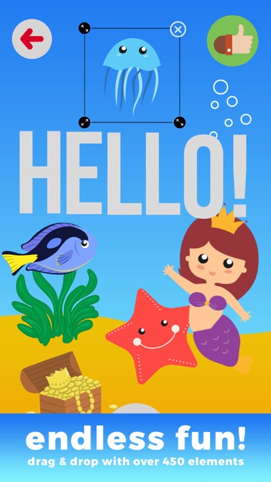 Kids Sea Life Creator - early math calculations using voice recording and make funny images screenshot 2
