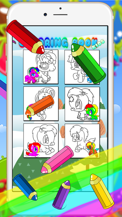 Ponies Coloring Book - ぬりえ 無料こどもゲーム 塗り絵 キッズ pc ダウンロード- Windows バージョン10