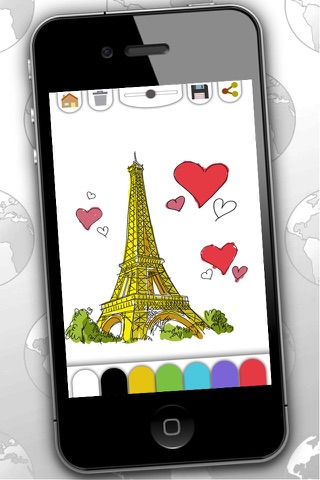 World drawing coloring book for adults - Premium screenshot 3