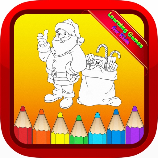 Santa Claus Christmas Kids Coloring Books for Baby Icon