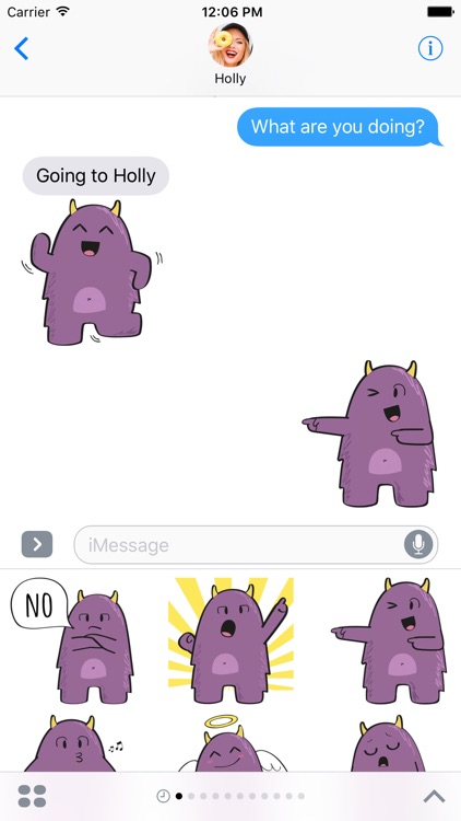 Purple Derp – Monster Stickers for iMessage
