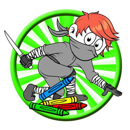 Draw Super Ninja Coloring Page Game Free Version icon