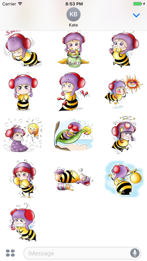 Bee Girl - Cute stickers for iMessage(圖3)-速報App