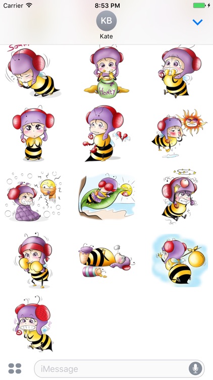 Bee Girl - Cute stickers for iMessage