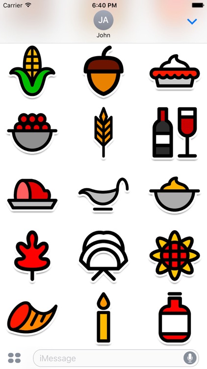 Colorful Thanksgiving Stickers