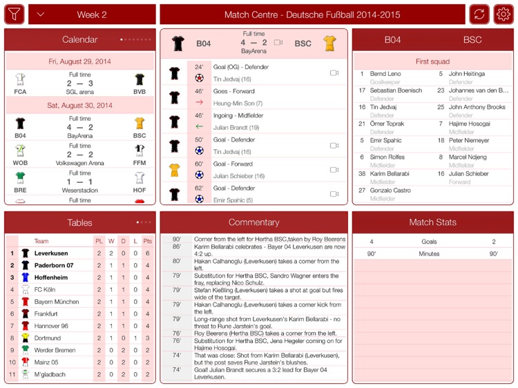 Deutsche Fußball 2016-2017 - Match Centre