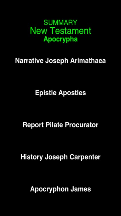 Summary New Testament Apocrypha Books
