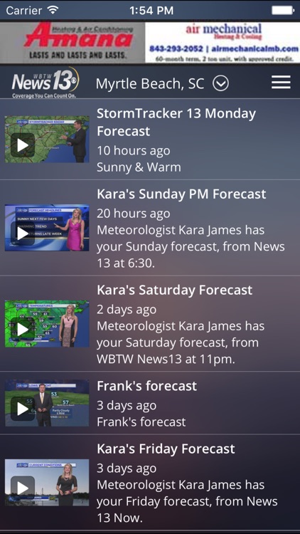 WBTW WX - weather, radar, and forecasts