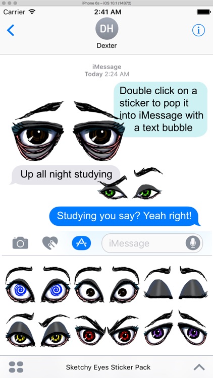 Sketchy Eyes add Expression to Texts Faces and Pix