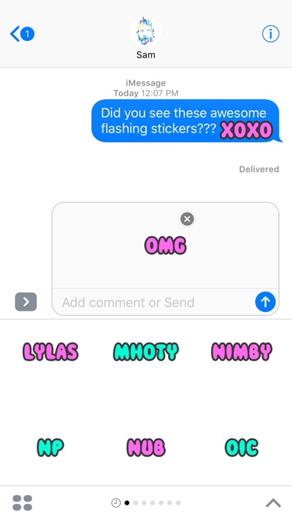 TEXTIES Flashing Stickers for iMessage