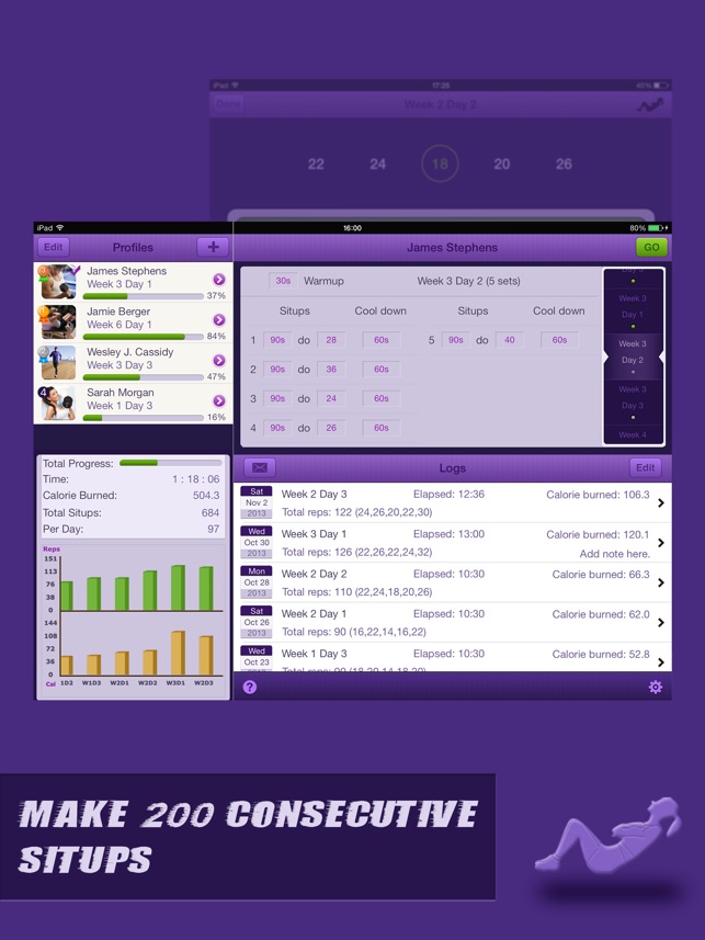 Situps Coach Pro for iPad - Do 200 Sit U