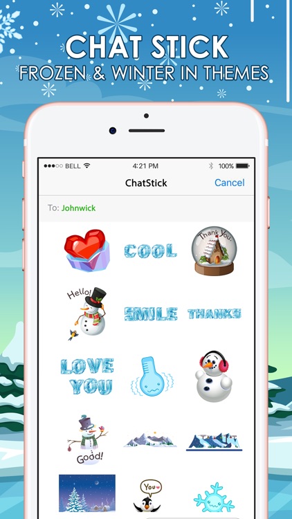 Frozen & Winter Stickers Keyboard Themes ChatStick