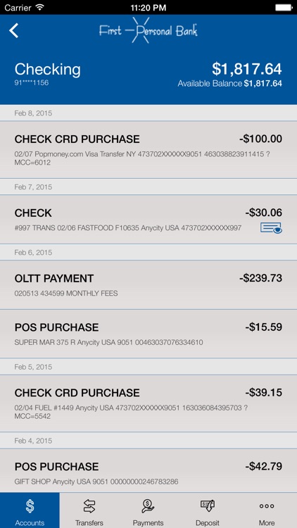 First Personal Bank Mobile Banking screenshot-3