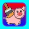 Game Pig and Animal Coloring Page for Kids