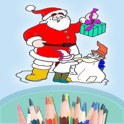 Coloring Book For Kids - Christmas and Santa Claus - Xmas tree icon