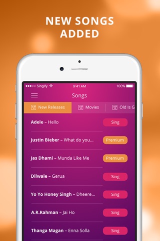 Singify - South Asian Karaoke screenshot 2