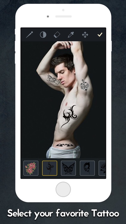 Tattoo Piercing Booth Pro - Virtual Body Art Designer to Add Inked Sketch Effects to Photos