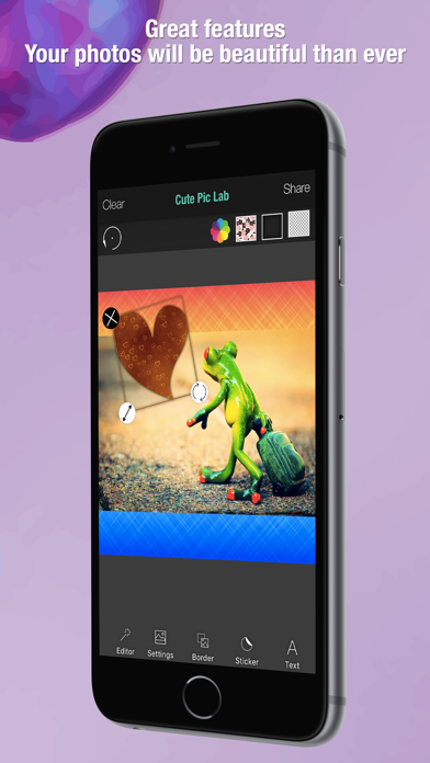 Cute Pic Lab Photo Editor Add cool stickers & text Screenshot on iOS