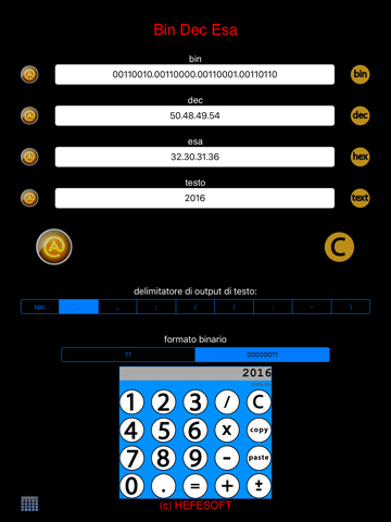 Bin Dec Hex Text Converter with Calculator screenshot 2