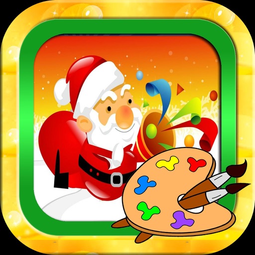 Santa claus markers and Christmas coloring games Icon