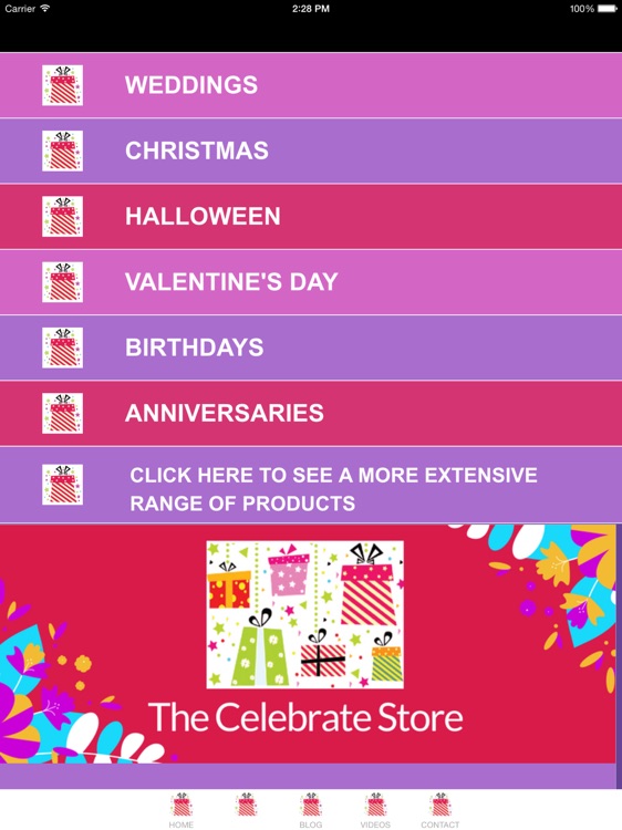 The Celebrate Store for iPad