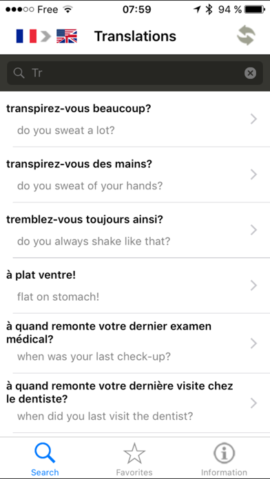 Dictionnaire de dialogue médical Français-Anglais screenshot 3