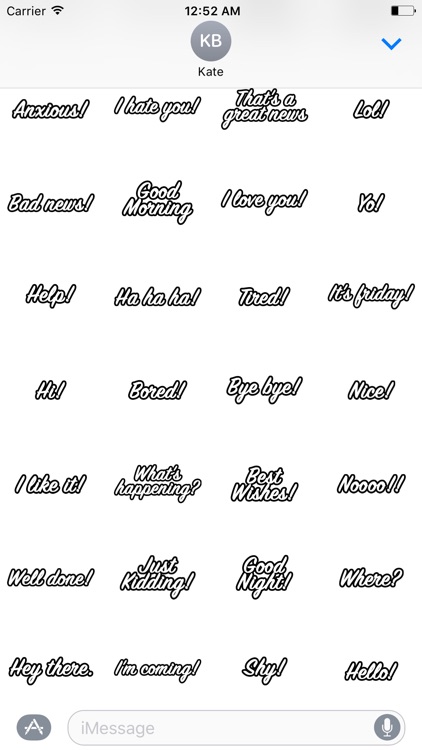 Expressions Outlined Stickers for iMessage