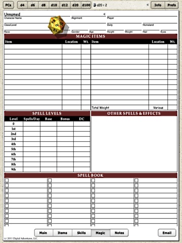 iCharacter Sheet d20 screenshot 4