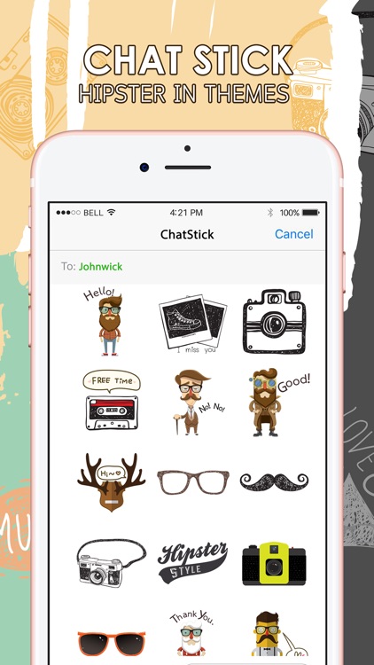 Hipster Emoji Stickers Keyboard Themes ChatStick