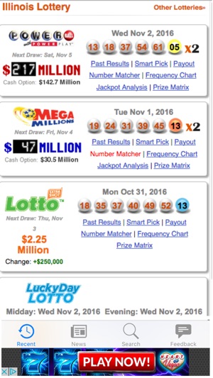 lucky day lotto number frequency