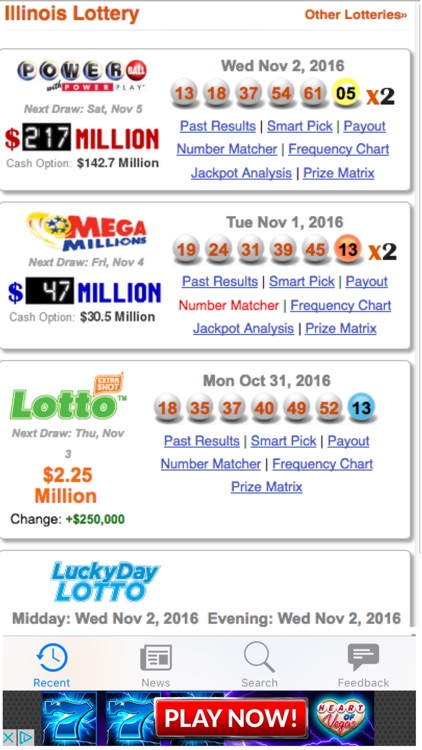 past illinois lotto numbers