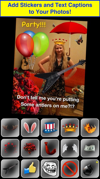 Stickers Photo Booth: Try Antlers and Bunny Ears!