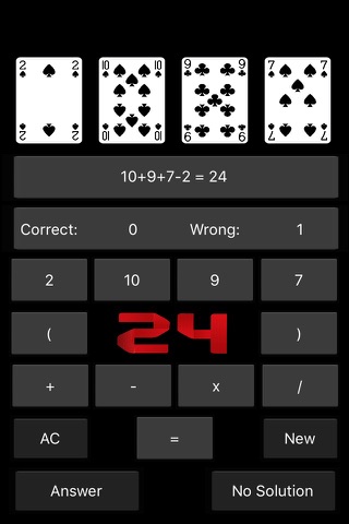 24 Game - Arithmetical Card Game (Ad free) screenshot 2
