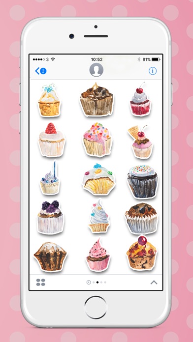 Cupcake & Cake: Cute Stickers for iMessageのおすすめ画像1