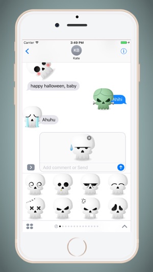 Cute Skull emojis for Halloween - Fx Sticker(圖5)-速報App