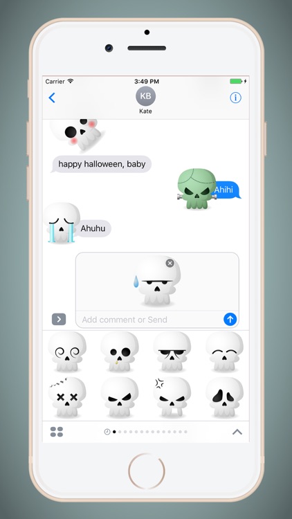 Cute Skull emojis for Halloween - Fx Sticker screenshot-4