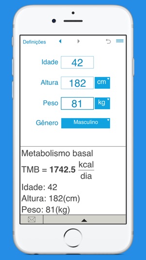 IMC, Metabolismo Basal e Gasto Calórico Diário na App Store IMC, Metabolismo Basal e Gasto Calórico Diário na App Store