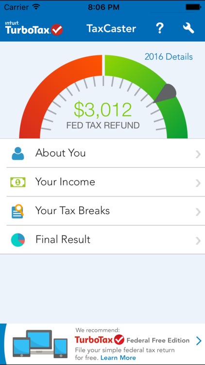 TaxCaster – Free tax refund calculator