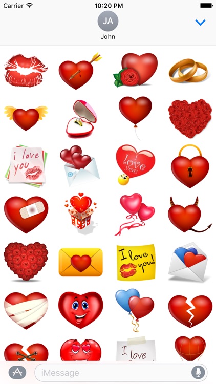 3D Love Stickers for iMessage